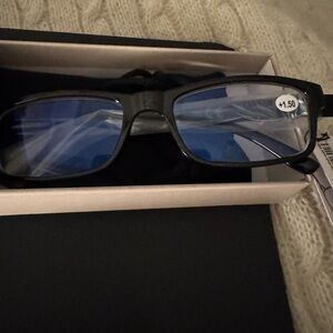 Black Reading Glasses with Blue Tint Avenue 9